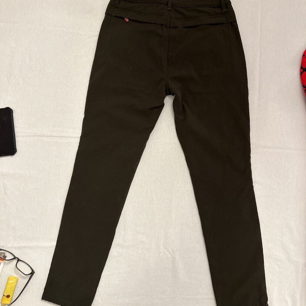 Hiking pants.  Green.